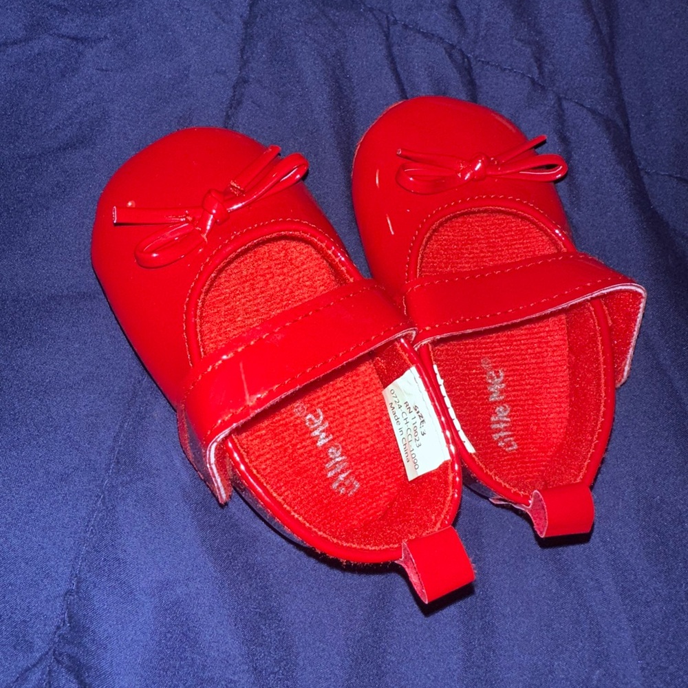 Chic Glossy Red Baby Walker Shoes